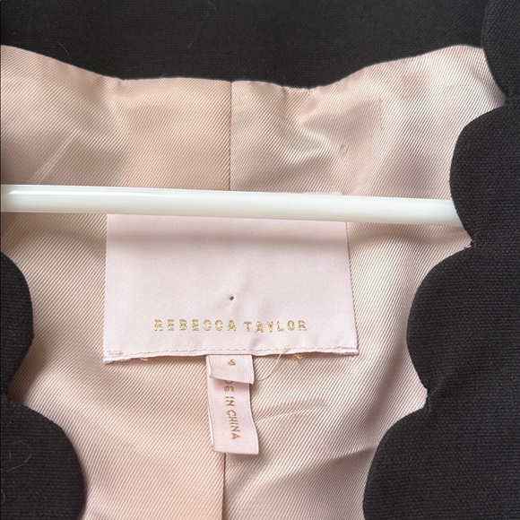 Rebecca Taylor Scalloped Edge Black Blazer Jacket Suit 4 - Picture 4 of 7